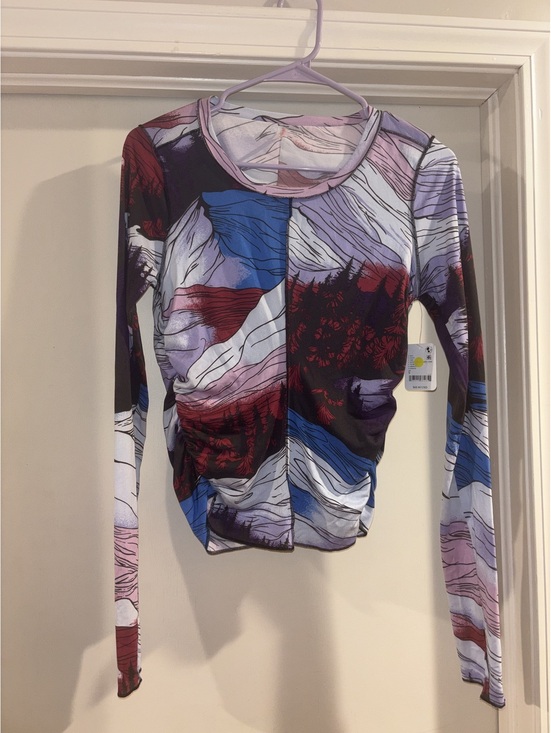 Free People Tops - FP Movement Long Sleeve Ruched Active Top Scenic Print Women’s Small NWT
